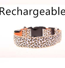 Nylon Leopard LED Dog Collar