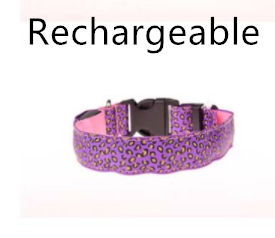 Nylon Leopard LED Dog Collar