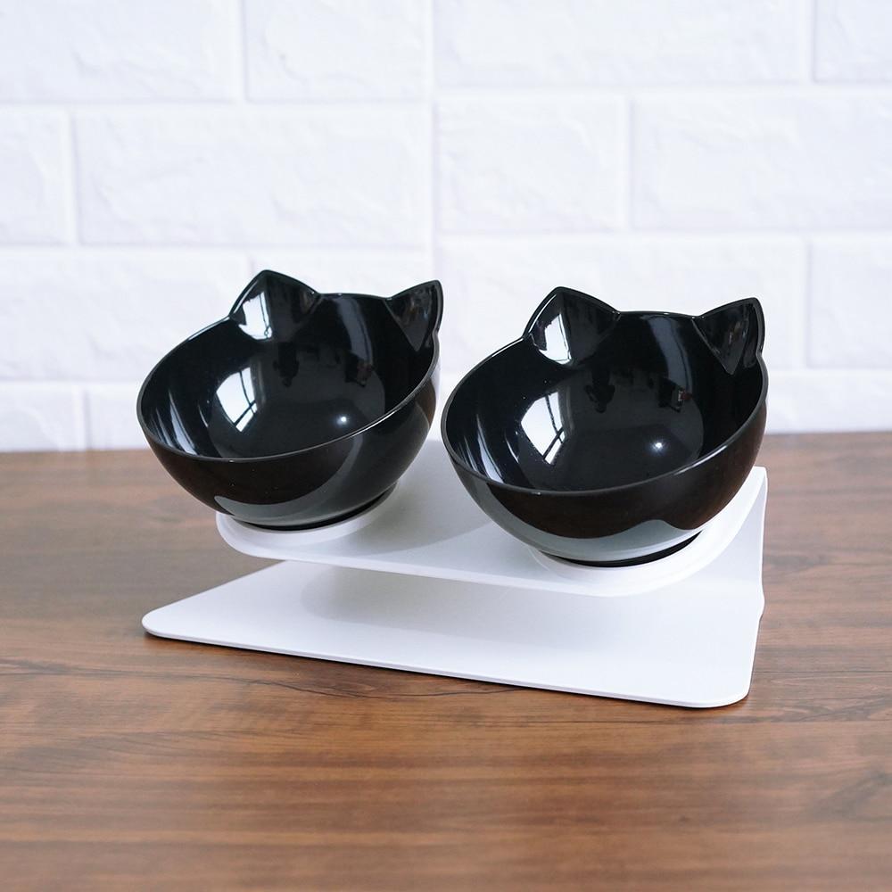 Anti vomiting pet double bowl