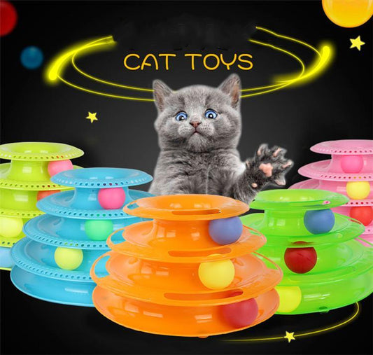 four layer Cat Turntable Pet Ball Tower Tracks Toy