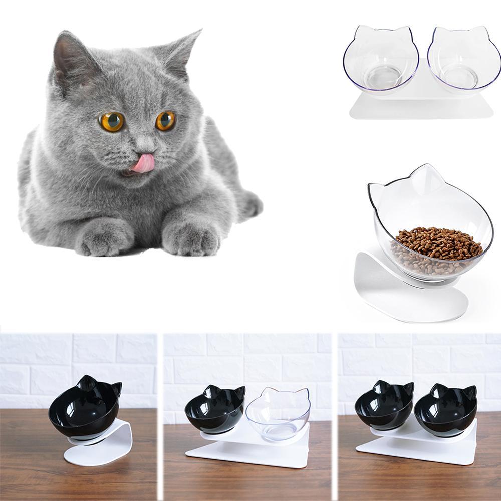 Anti vomiting pet double bowl